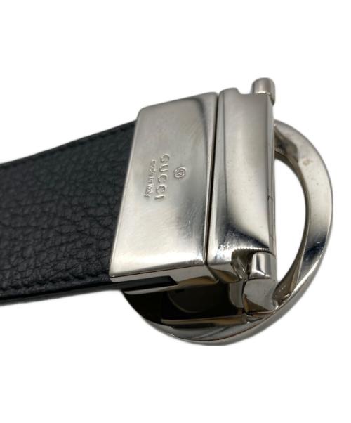 GUCCI（グッチ）GUCCI (グッチ) インターロッキングGバックル レザーベルト ブラック×ブラウン サイズ:85・34の古着・服飾アイテム