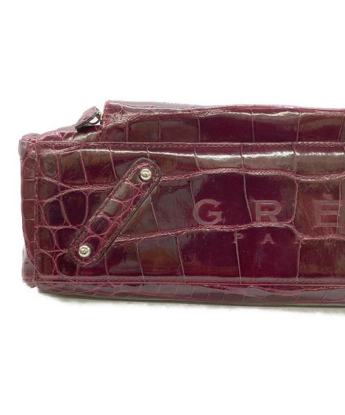 GRES PARIS（グレ パリ）GRES PARIS (グレ パリ) クロコダイル２wayハンドバッグ ボルドーの古着・服飾アイテム