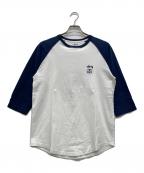 stussyステューシー）の古着「SSリンクラグランTシャツ」｜ネイビー×ホワイト