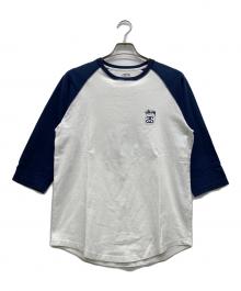 stussy（ステューシー）の古着「SSリンクラグランTシャツ」｜ネイビー×ホワイト