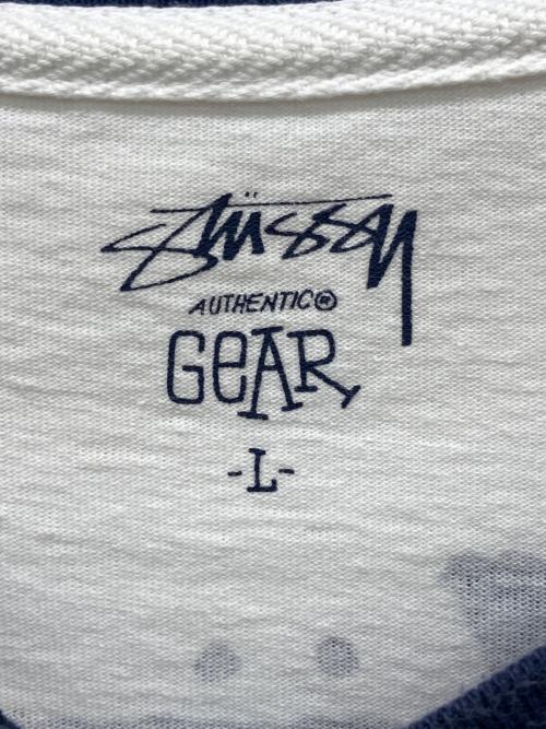 stussy（ステューシー）stussy (ステューシー) SSリンクラグランTシャツ ネイビー×ホワイト サイズ:LARGEの古着・服飾アイテム