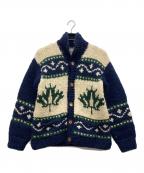 FABファブ）の古着「カウチンニットカーディガン」｜ネイビー