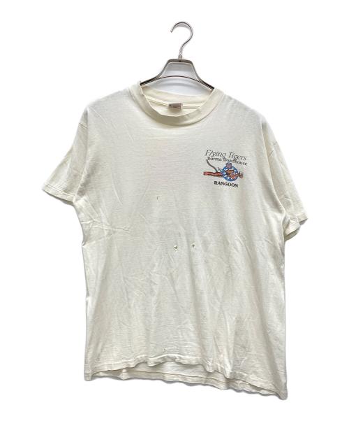 ONEITA（オニータ）ONEITA (オニータ) 80s プリントTシャツ FLYING TIGERS ホワイト サイズ:XL(46-48)の古着・服飾アイテム