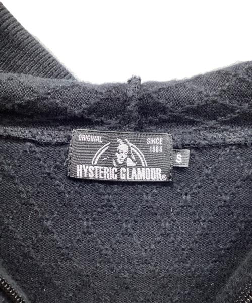 Hysteric Glamour（ヒステリックグラマー）Hysteric Glamour (ヒステリックグラマー) ジャガードバックロゴジップパーカー ブラック サイズ:SMALLの古着・服飾アイテム