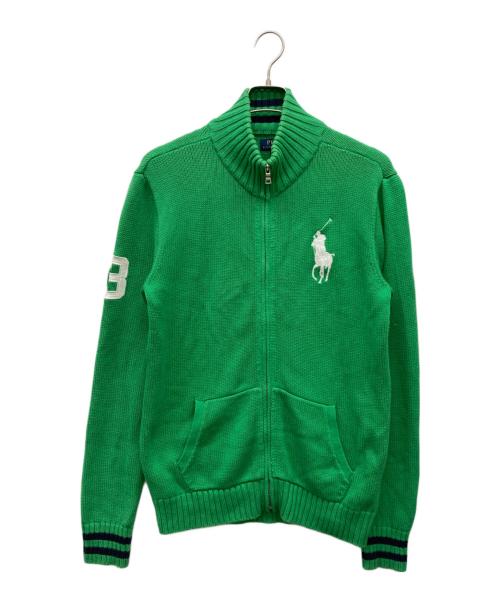 POLO RALPH LAUREN（ポロ・ラルフローレン）POLO RALPH LAUREN (ポロ・ラルフローレン) ビッグポニーニットジャケット グリーン サイズ:XL(18-20)/170/88の古着・服飾アイテム