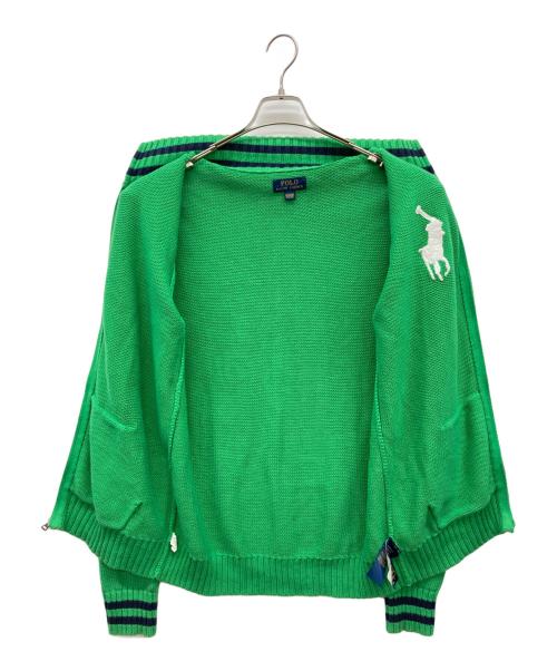 POLO RALPH LAUREN（ポロ・ラルフローレン）POLO RALPH LAUREN (ポロ・ラルフローレン) ビッグポニーニットジャケット グリーン サイズ:XL(18-20)/170/88の古着・服飾アイテム