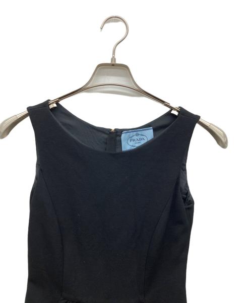 PRADA（プラダ）PRADA (プラダ) リボンノースリーブワンピース ブラック サイズ:38の古着・服飾アイテム