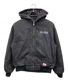 X-LARGE（エクストララージ）の古着「HOODED DENIM WORK JACKET」｜ブラック