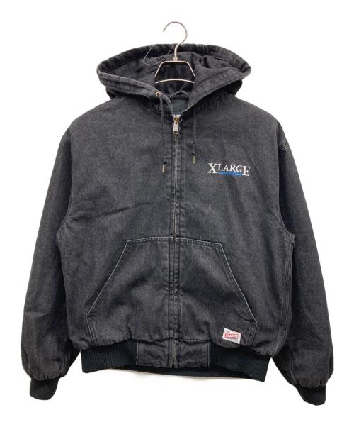 X-LARGE（エクストララージ）X-LARGE (エクストララージ) HOODED DENIM WORK JACKET ブラック サイズ:Sの古着・服飾アイテム