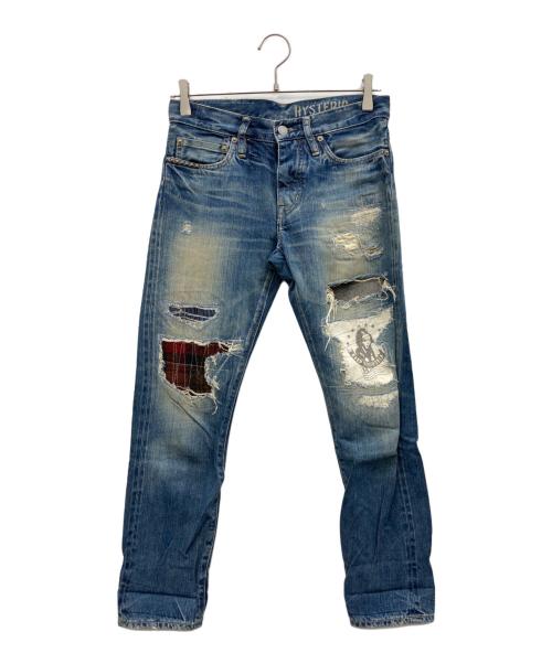 Hysteric Glamour（ヒステリックグラマー）Hysteric Glamour (ヒステリックグラマー) CR加工デニム スリムPT インディゴ サイズ:XXSの古着・服飾アイテム