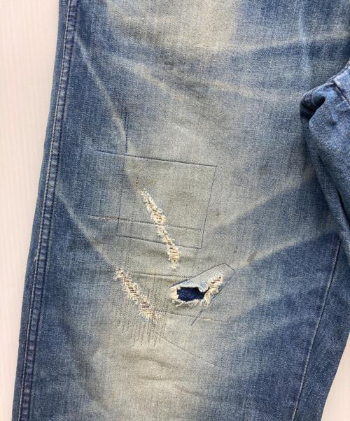 Hysteric Glamour（ヒステリックグラマー）Hysteric Glamour (ヒステリックグラマー) ダメージ加工ワイドデニムパンツ インディゴ サイズ:Sの古着・服飾アイテム