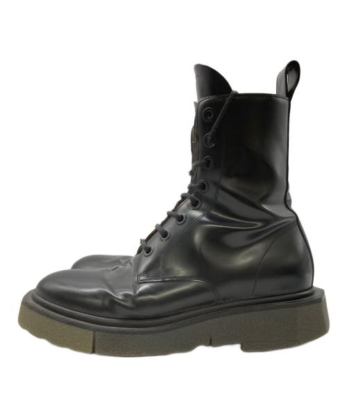 OFFWHITE（オフホワイト）OFFWHITE (オフホワイト) Sponge Sole Leather Combat Boots ブラック サイズ:40の古着・服飾アイテム