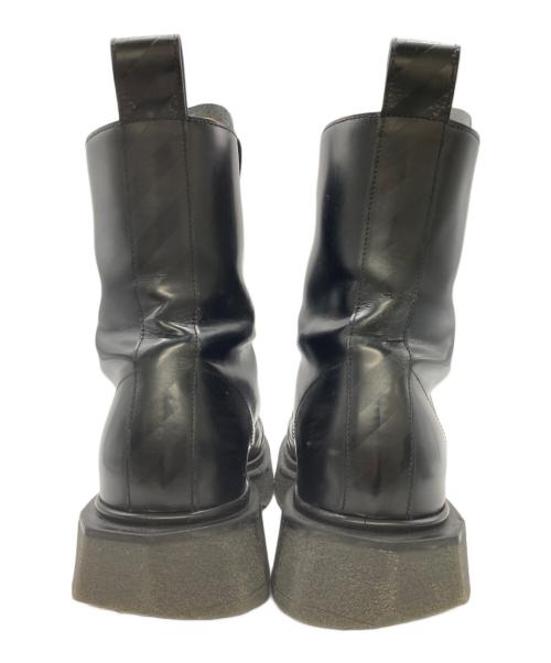 OFFWHITE（オフホワイト）OFFWHITE (オフホワイト) Sponge Sole Leather Combat Boots ブラック サイズ:40の古着・服飾アイテム