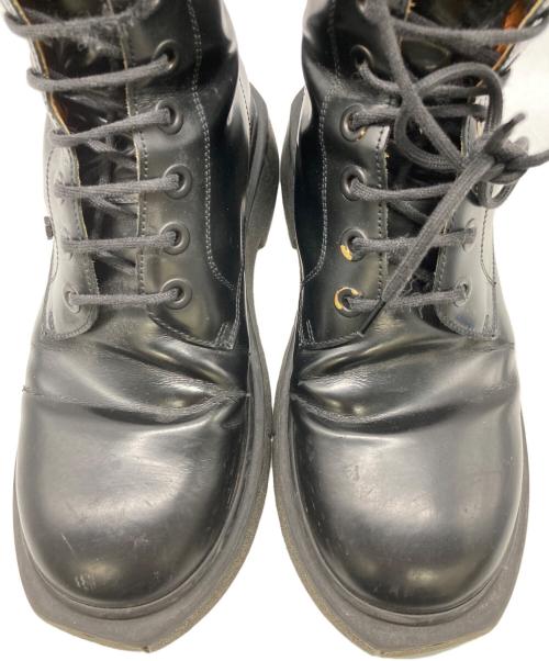 OFFWHITE（オフホワイト）OFFWHITE (オフホワイト) Sponge Sole Leather Combat Boots ブラック サイズ:40の古着・服飾アイテム