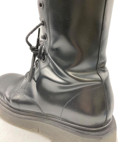 OFFWHITE（オフホワイト）OFFWHITE (オフホワイト) Sponge Sole Leather Combat Boots ブラック サイズ:40の古着・服飾アイテム