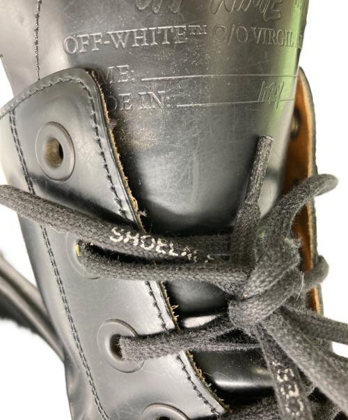OFFWHITE（オフホワイト）OFFWHITE (オフホワイト) Sponge Sole Leather Combat Boots ブラック サイズ:40の古着・服飾アイテム