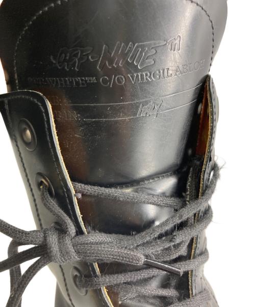 OFFWHITE（オフホワイト）OFFWHITE (オフホワイト) Sponge Sole Leather Combat Boots ブラック サイズ:40の古着・服飾アイテム