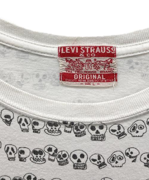 LEVI'S（リーバイス）LEVI'S (リーバイス) 総柄髑髏Tシャツ ホワイト サイズ:Lの古着・服飾アイテム