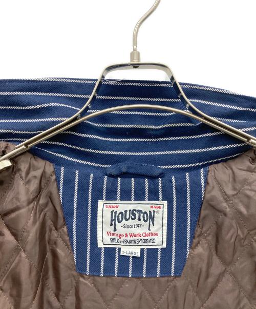 HOUSTON（ヒューストン）HOUSTON (ヒューストン) ストライプビエラカバーオール ネイビー サイズ:XLの古着・服飾アイテム