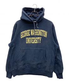 Champion（チャンピオン）の古着「90s-00s 2段プリントリバースウィーブパーカー」｜ネイビー