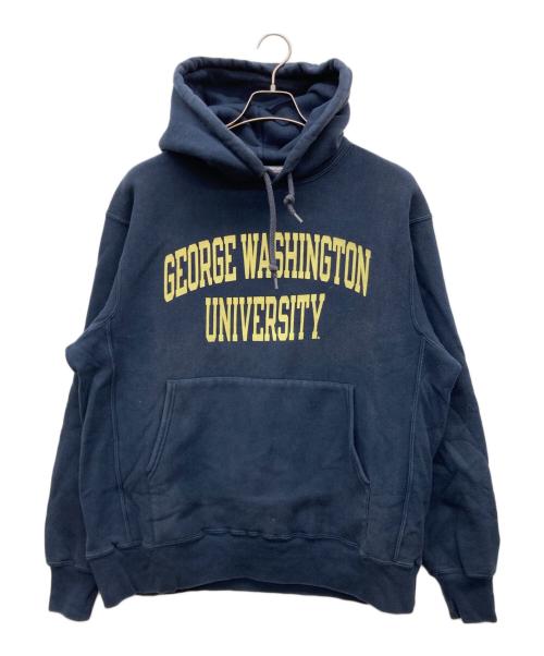 Champion（チャンピオン）Champion (チャンピオン) 90s-00s 2段プリントリバースウィーブパーカー ネイビー サイズ:Lの古着・服飾アイテム