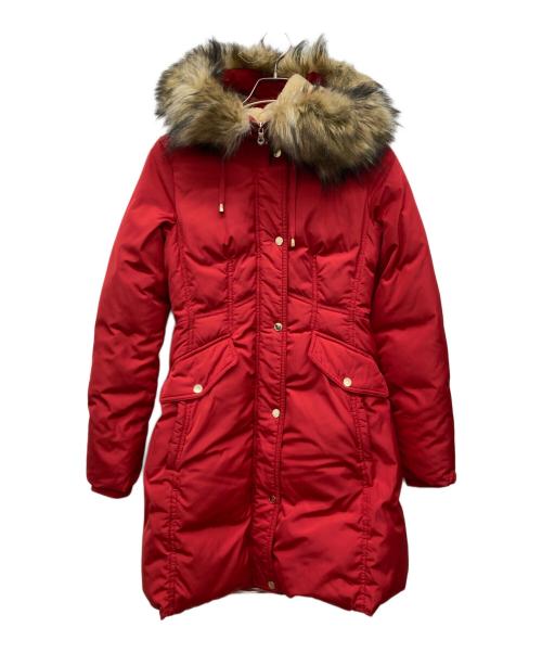 Kate Spade（ケイトスペード）Kate Spade (ケイトスペード) フェイクファーダウンコート レッド サイズ:XSの古着・服飾アイテム