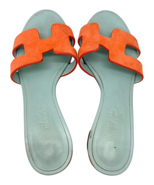 HERMES（エルメス）HERMES (エルメス) オアジス オレンジ×スカイブルー サイズ:35の古着・服飾アイテム