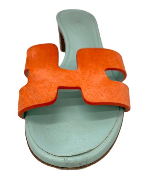 HERMES（エルメス）HERMES (エルメス) オアジス オレンジ×スカイブルー サイズ:35の古着・服飾アイテム