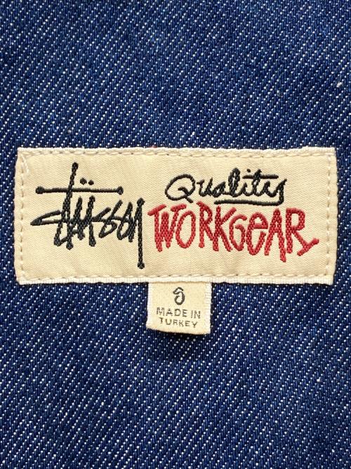 stussy（ステューシー）stussy (ステューシー) Denim Zip Up Work Shirt インディゴ サイズ:SMALLの古着・服飾アイテム