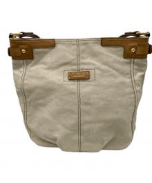 BURBERRY BLUE LABEL（バーバリー ブルー レーベル）の古着「キャンバスレザートートバッグ」｜ベージュ