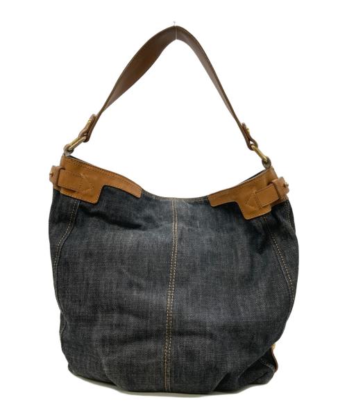 BURBERRY BLUE LABEL（バーバリー ブルー レーベル）BURBERRY BLUE LABEL (バーバリー ブルー レーベル) デニムレザートートバッグ インディゴの古着・服飾アイテム