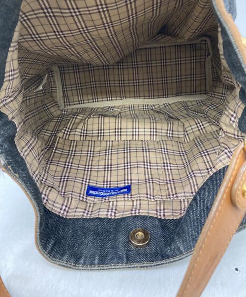 BURBERRY BLUE LABEL（バーバリー ブルー レーベル）BURBERRY BLUE LABEL (バーバリー ブルー レーベル) デニムレザートートバッグ インディゴの古着・服飾アイテム