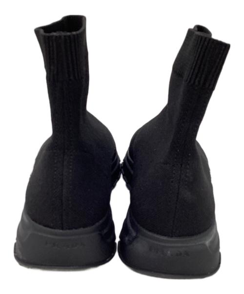 PRADA（プラダ）PRADA (プラダ) ラバーロゴソックススニーカー ブラック サイズ:38の古着・服飾アイテム