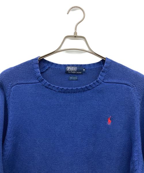 POLO RALPH LAUREN（ポロ・ラルフローレン）POLO RALPH LAUREN (ポロ・ラルフローレン) コットンニット ブルー サイズ:SMALLの古着・服飾アイテム