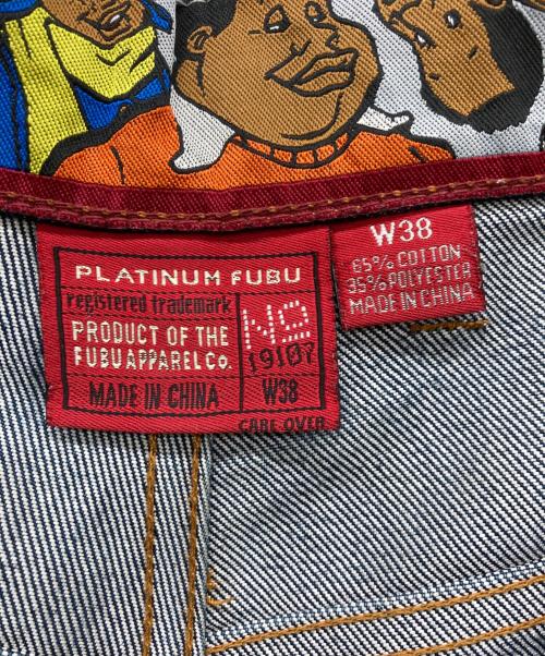 PLATINUM FUBU（プラチナムフブ）PLATINUM FUBU (プラチナムフブ) ハーフデニムパンツ インディゴ サイズ:W38の古着・服飾アイテム