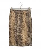DOLCE & GABBANAドルチェ＆ガッバーナ）の古着「シルク混パイソン柄スカート」｜ベージュ