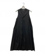 Y'sワイズ）の古着「THIN COTTON TWILL SLEEVELESS DRESS」｜ブラック