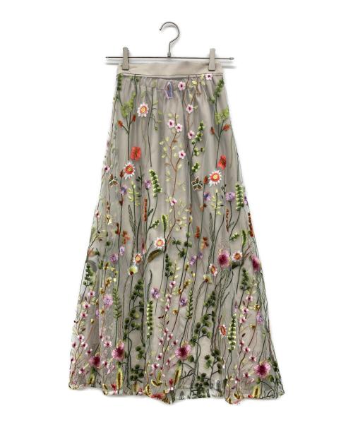 Ameri（アメリ）AMERI (アメリ) 花柄レイヤードスカート ベージュ サイズ:なしの古着・服飾アイテム