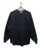 H BEAUTY&YOUTHエイチ ビューティー&ユース）の古着「HEAVY HONEYCOMB CREW NECK PULLOVER」｜ブラック