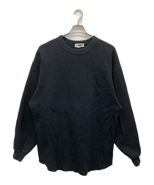 H BEAUTY&YOUTH（エイチ ビューティー&ユース）H BEAUTY&YOUTH (エイチ ビューティー&ユース) HEAVY HONEYCOMB CREW NECK PULLOVER ブラック サイズ:Sの古着・服飾アイテム