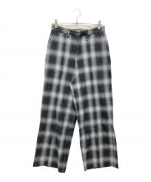 kooi（コーイ）の古着「オンブレチェックワイドパンツ」｜ブラック×グレー