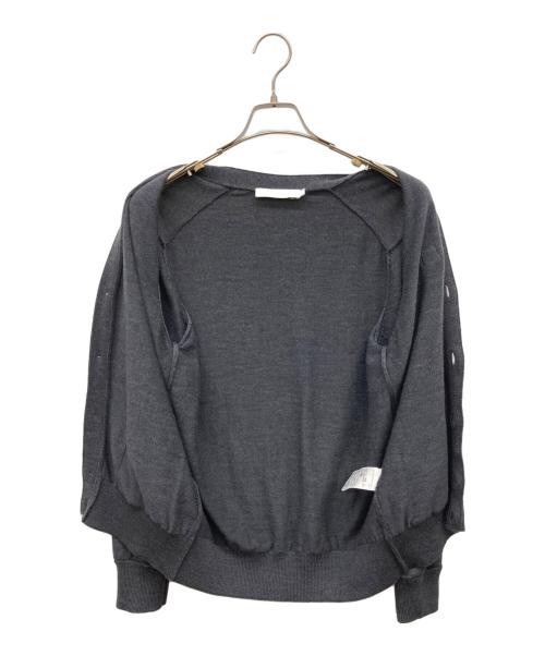 maison kitsune（メゾンキツネ）maison kitsune (メゾンキツネ) フォックスヘッド パッチ クラシック カーディガン グレー サイズ:XSの古着・服飾アイテム