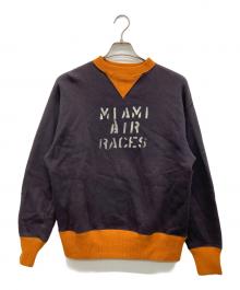 Heller's cafe×WAREHOUSE（ヘラーズカフェ×ウエアハウス）の古着「2トーン両Vガゼットスウェット」｜パープル