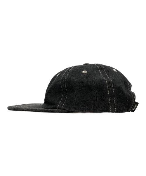 stussy（ステューシー）stussy (ステューシー) 刺繍ロゴデニムキャップ ブラックの古着・服飾アイテム