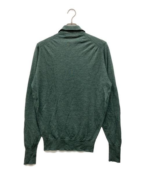 JOHN SMEDLEY（ジョンスメドレー）JOHN SMEDLEY (ジョンスメドレー) 襟付きハーフジップニット グレー サイズ:MEDの古着・服飾アイテム