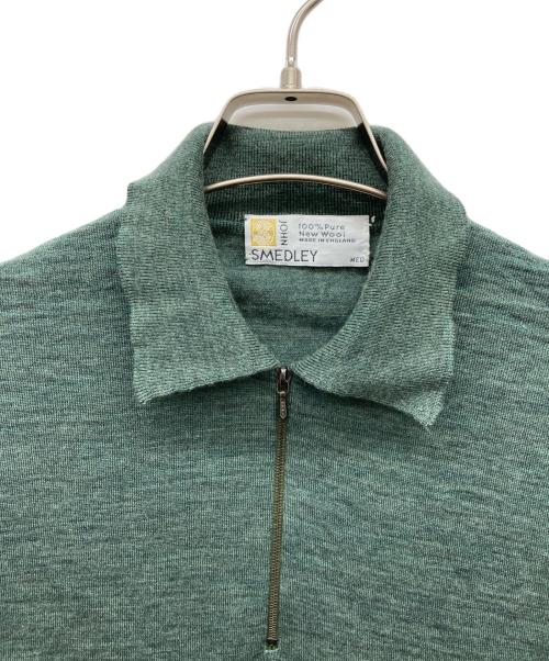 JOHN SMEDLEY（ジョンスメドレー）JOHN SMEDLEY (ジョンスメドレー) 襟付きハーフジップニット グレー サイズ:MEDの古着・服飾アイテム