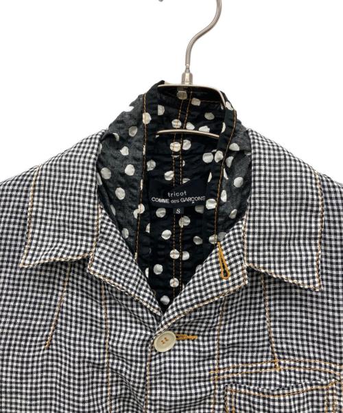 tricot COMME des GARCONS（トリココムデギャルソン）tricot COMME des GARCONS (トリココムデギャルソン) ギンガムチェックドット ドッキング シャツ ジャケット グレー サイズ:Ｓの古着・服飾アイテム