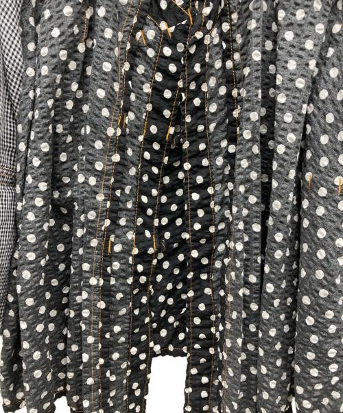 tricot COMME des GARCONS（トリココムデギャルソン）tricot COMME des GARCONS (トリココムデギャルソン) ギンガムチェックドット ドッキング シャツ ジャケット グレー サイズ:Ｓの古着・服飾アイテム