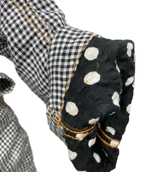 tricot COMME des GARCONS（トリココムデギャルソン）tricot COMME des GARCONS (トリココムデギャルソン) ギンガムチェックドット ドッキング シャツ ジャケット グレー サイズ:Ｓの古着・服飾アイテム