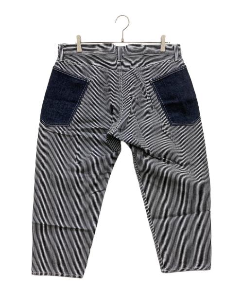 KOJIMA GENES（コジマジーンズ）KOJIMA GENES (コジマジーンズ) ヒッコリークロップドデニムパンツ ホワイト×インディゴ サイズ:91cm(W36)の古着・服飾アイテム